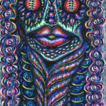 Картина под названием "Poisonous Snake" - Ana Gratess, Подлинное произведение искусства, Акрил