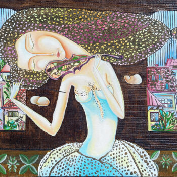 Malarstwo zatytułowany „Music from a fairy…” autorstwa Anahit Mirijanyan, Oryginalna praca, Olej Zamontowany na Drewniana ra…