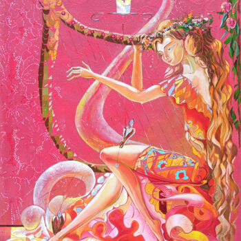 Peinture intitulée "Sonnet of Strings" par Anahit Mirijanyan, Œuvre d'art originale, Huile Monté sur Châssis en bois