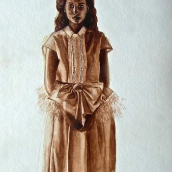 Ζωγραφική με τίτλο "Attente sage" από Anaïs Cart, Αυθεντικά έργα τέχνης, Ακουαρέλα