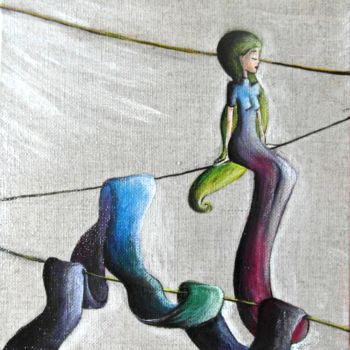 Painting titled "Des hauts, des bas" by Anaïs Cart, Original Artwork, Acrylic