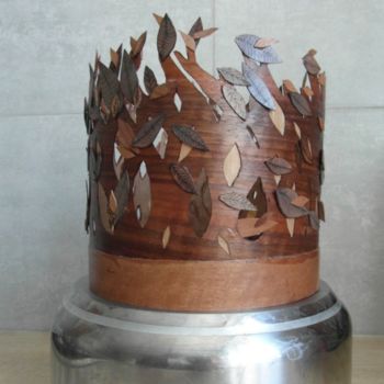 Sculpture titled "Couronne saisons" by Anaïs Cart, Original Artwork, Wood