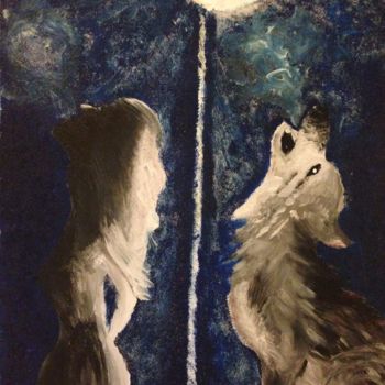 Peinture intitulée "L'homme est un loup…" par Anaïs Goudjil, Œuvre d'art originale