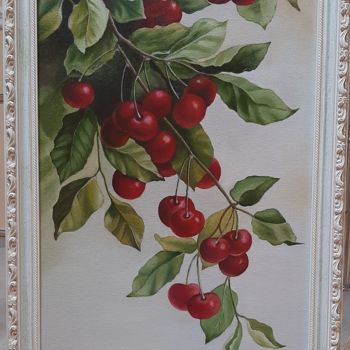 Painting titled "cherry" by Ana Isac, Original Artwork, Oil