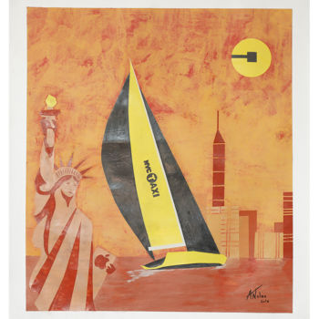 Painting titled "Sailing taxi" by Anaïse Nolan, Original Artwork