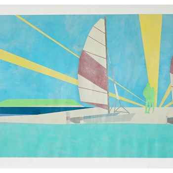 Pintura intitulada "Love island" por Anaïse Nolan, Obras de arte originais