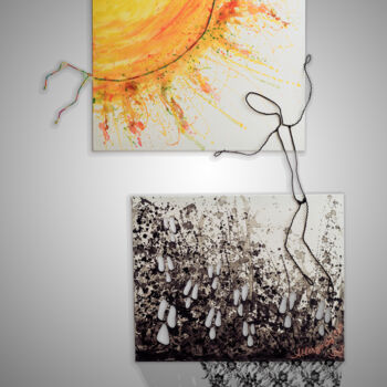 Painting titled "Allergic 2'D Sun, 3…" by Anastasia Anait, Original Artwork, Acrylic