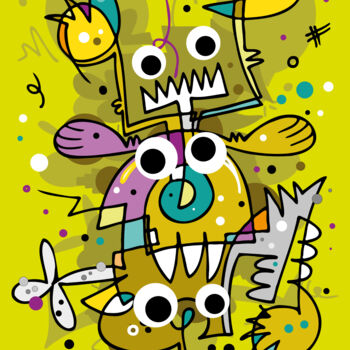 "Crazy Carnival #1 -…" başlıklı Tablo Koen Haarbosch tarafından, Orijinal sanat, Sprey boya