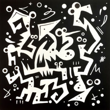 Картина под названием "Funky Jams #2" - Koen Haarbosch, Подлинное произведение искусства, Акрил