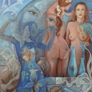 Pintura intitulada "MULHERES MUSICAIS" por Ana Luisa Kaminski Analuka, Obras de arte originais, Óleo