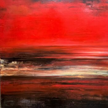 Painting titled "My sunset sky" by Anamaria Cepoi, Original Artwork, Oil