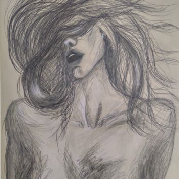 Desenho intitulada "Nude" por Anamaria Eftimie, Obras de arte originais, Lápis