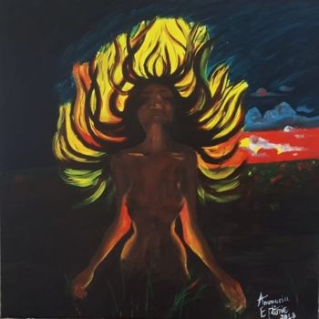 Painting titled "Follow your fire" by Anamaria Eftimie, Original Artwork, Acrylic