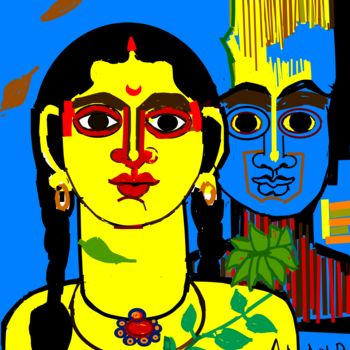 Digital Arts titled "radha-kridhna-new.j…" by Anandswaroop Manchiraju, Original Artwork, Digital Painting
