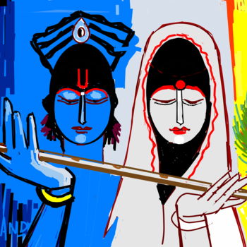 Arts numériques intitulée "radhakrishna-ajpeg.…" par Anandswaroop Manchiraju, Œuvre d'art originale, Peinture numérique