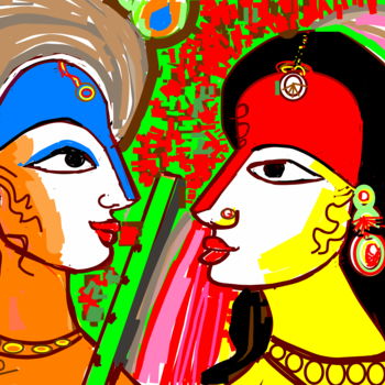 Artes digitais intitulada "DIVINE LOVE" por Anandswaroop Manchiraju, Obras de arte originais, Pintura digital