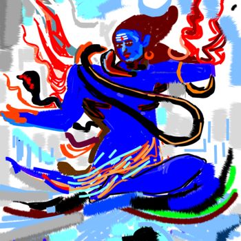 Digital Arts titled "DANCING SHIVA-7" by Anandswaroop Manchiraju, Original Artwork, Digital Painting