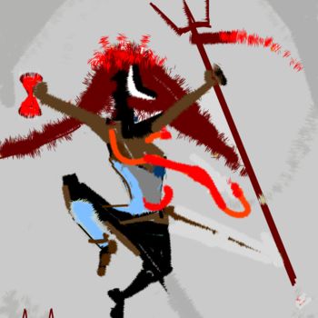 Digital Arts titled "DANCING SHIVA-5" by Anandswaroop Manchiraju, Original Artwork, Digital Painting