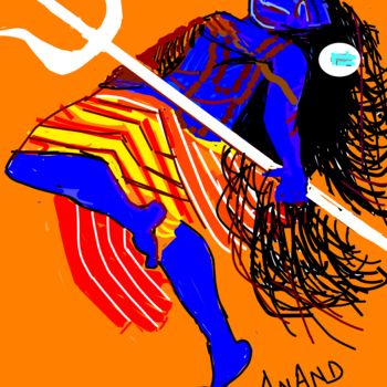 Digitale Kunst mit dem Titel "DANCING SHIVA-2" von Anandswaroop Manchiraju, Original-Kunstwerk, Digitale Malerei