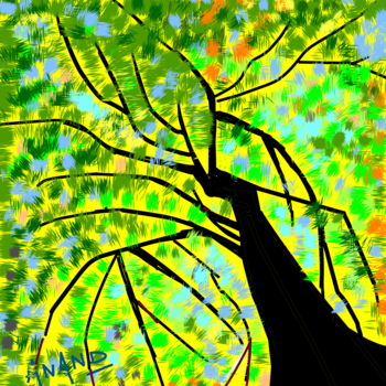 Digitale Kunst mit dem Titel "RAISING TO THE SKY" von Anandswaroop Manchiraju, Original-Kunstwerk, Digitale Malerei