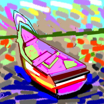 제목이 "boat-a.jpeg"인 디지털 아트 Anandswaroop Manchiraju로, 원작, 디지털 페인팅