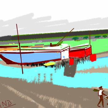 Digital Arts titled "boats-c.jpeg" by Anandswaroop Manchiraju, Original Artwork, Digital Painting