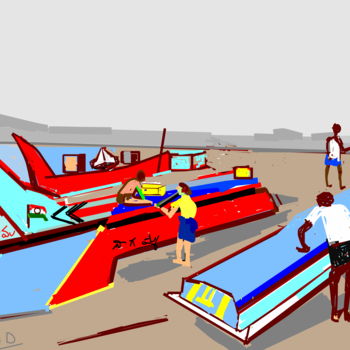 Arts numériques intitulée "boat-e.jpeg" par Anandswaroop Manchiraju, Œuvre d'art originale, Peinture numérique