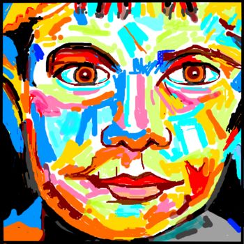 Digitale Kunst getiteld "portrait-d4.jpg" door Anandswaroop Manchiraju, Origineel Kunstwerk, Digitaal Schilderwerk