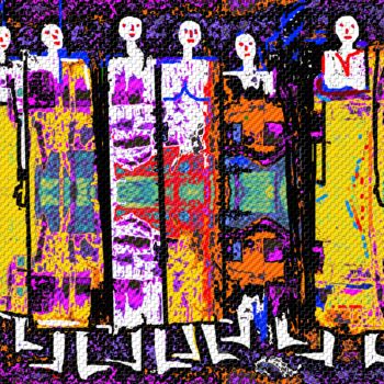 Digitale Kunst getiteld "A GROUP OF GHOSTS.p…" door Anandswaroop Manchiraju, Origineel Kunstwerk, Digitaal Schilderwerk