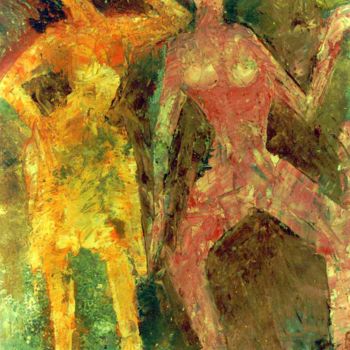 Painting titled "DANZE DANCE AND DAN…" by Anandswaroop Manchiraju, Original Artwork, Oil