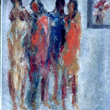 Painting titled "DANCE DANCE AND DAN…" by Anandswaroop Manchiraju, Original Artwork, Oil