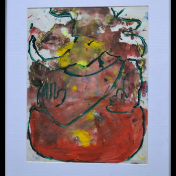 Schilderij getiteld "GANESHA-3" door Anandswaroop Manchiraju, Origineel Kunstwerk, Aquarel