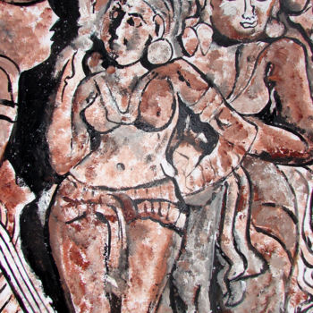 「INDIAN HERITAGE-5」というタイトルの絵画 Anandswaroop Manchirajuによって, オリジナルのアートワーク, アクリル