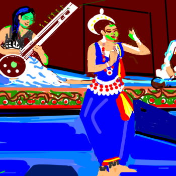 Digitale Kunst getiteld "MUSIC AND DANCE CON…" door Anandswaroop Manchiraju, Origineel Kunstwerk, Digitaal Schilderwerk