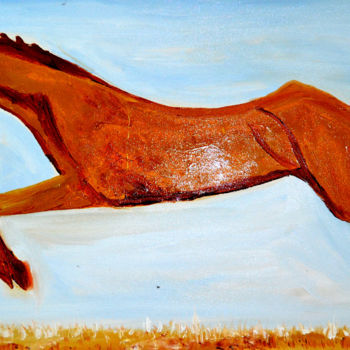 Pintura intitulada "MY FAVORITE HORSE,O…" por Anandswaroop Manchiraju, Obras de arte originais, Óleo