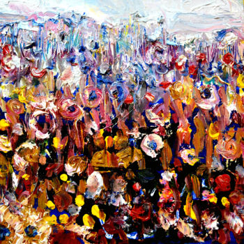 Pintura intitulada "FLOWERS AND FLOWERS…" por Anandswaroop Manchiraju, Obras de arte originais, Óleo