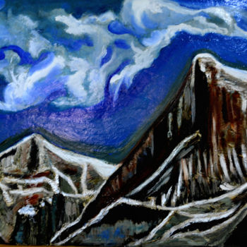 Painting titled "SUMERU HILL. SPLEND…" by Anandswaroop Manchiraju, Original Artwork, Oil