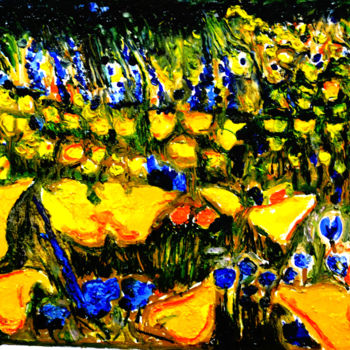 Pittura intitolato "VALLEY OF FLOWERS-2" da Anandswaroop Manchiraju, Opera d'arte originale, Olio