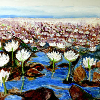 Pittura intitolato "VALLEY OF FLOWERS-4" da Anandswaroop Manchiraju, Opera d'arte originale, Olio