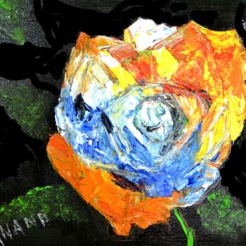 Painting titled "FLOWER STUDY-3" by Anandswaroop Manchiraju, Original Artwork, Oil