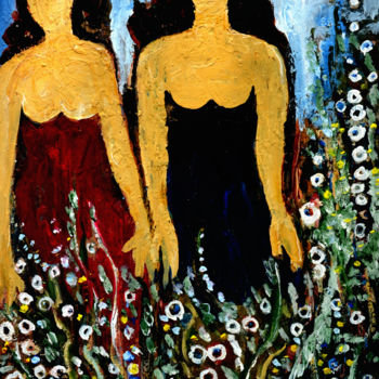 Painting titled "FLORAL QUEENS-3" by Anandswaroop Manchiraju, Original Artwork, Other