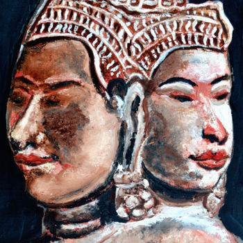 Pintura intitulada "LORD BUDDHA-2" por Anandswaroop Manchiraju, Obras de arte originais, Acrílico