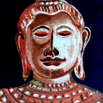 Schilderij getiteld "LORD BUDDHA-3" door Anandswaroop Manchiraju, Origineel Kunstwerk, Acryl