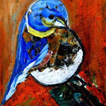 Malarstwo zatytułowany „BLUE BIRD-3” autorstwa Anandswaroop Manchiraju, Oryginalna praca, Inny