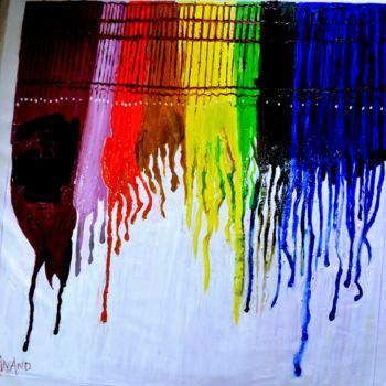 Painting titled "ABSTRACT DRIP PAINT…" by Anandswaroop Manchiraju, Original Artwork, Oil