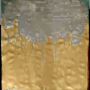 「GOLD ABSTRACT」というタイトルの絵画 Anandswaroop Manchirajuによって, オリジナルのアートワーク, アクリル