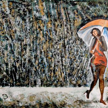 Картина под названием "GRACEFUL RAIN" - Anandswaroop Manchiraju, Подлинное произведение искусства, Акрил