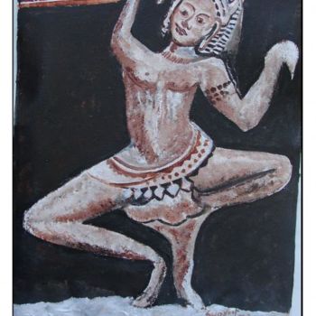 Schilderij getiteld "Apsara-3" door Anandswaroop Manchiraju, Origineel Kunstwerk, Acryl
