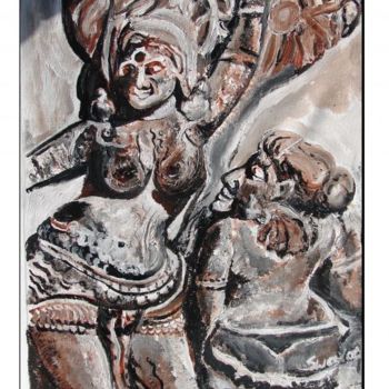 Painting titled "Indian heritage of…" by Anandswaroop Manchiraju, Original Artwork, Acrylic