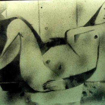 Malerei mit dem Titel "Reclining nude" von Anandswaroop Manchiraju, Original-Kunstwerk, Andere